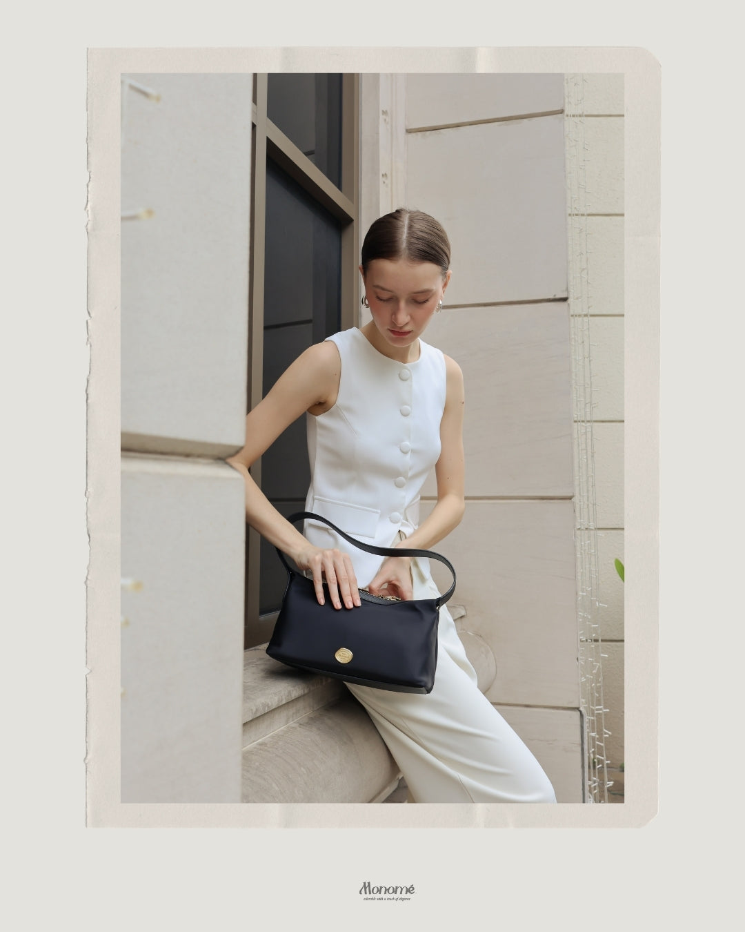 TANK Hobo bag : Should bag, Nylon with genuine leather