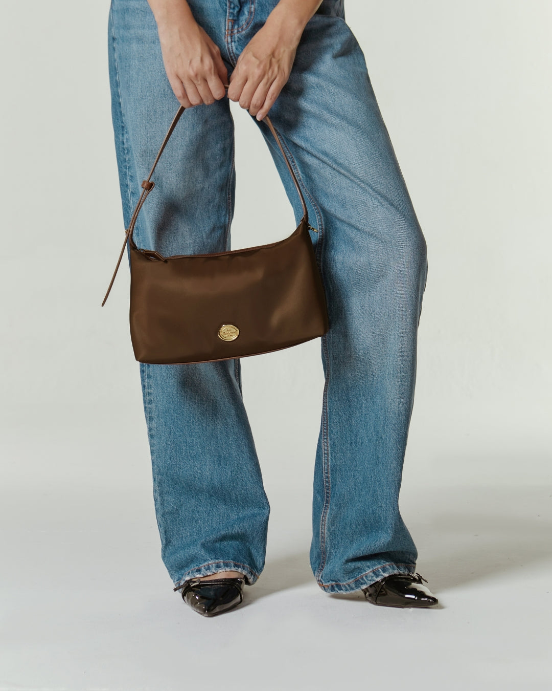 TANK Hobo bag : Should bag, Nylon with genuine leather