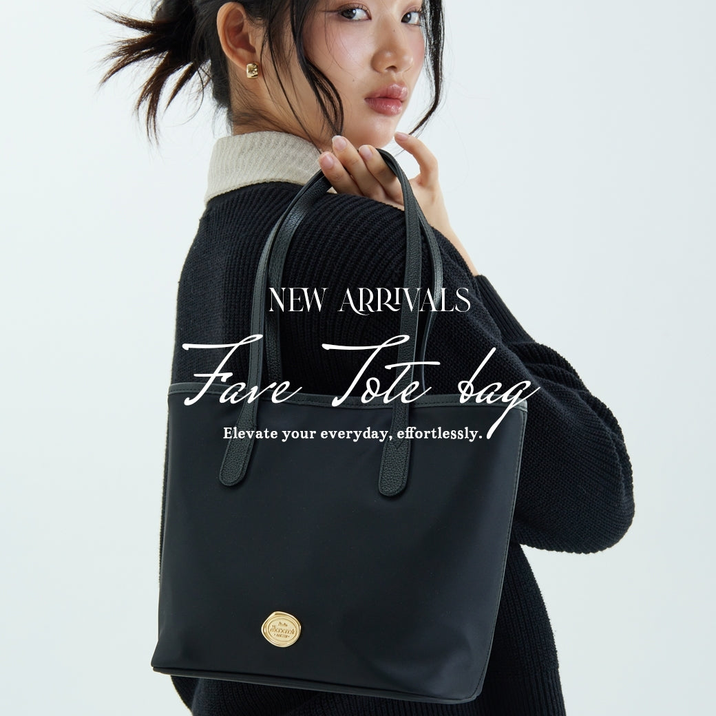 FAVE TOTE , Carry On arm tote bag, Nylon-genuine leather Tote bag, MONOMEBKK