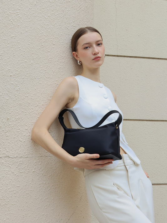 TANK Hobo bag : Should bag, Nylon with genuine leather