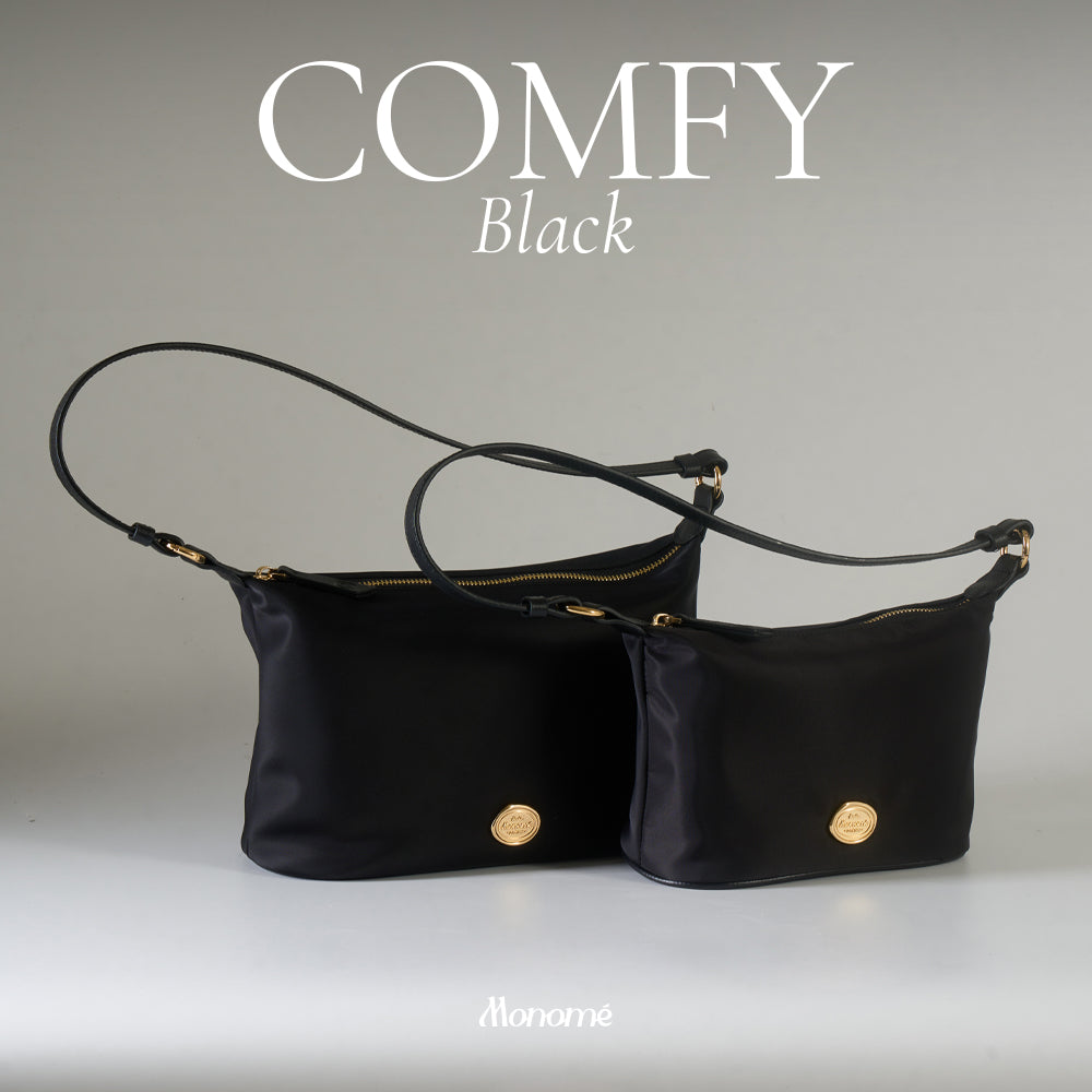 COMFY [BLACK] : HOBO Nylon bag