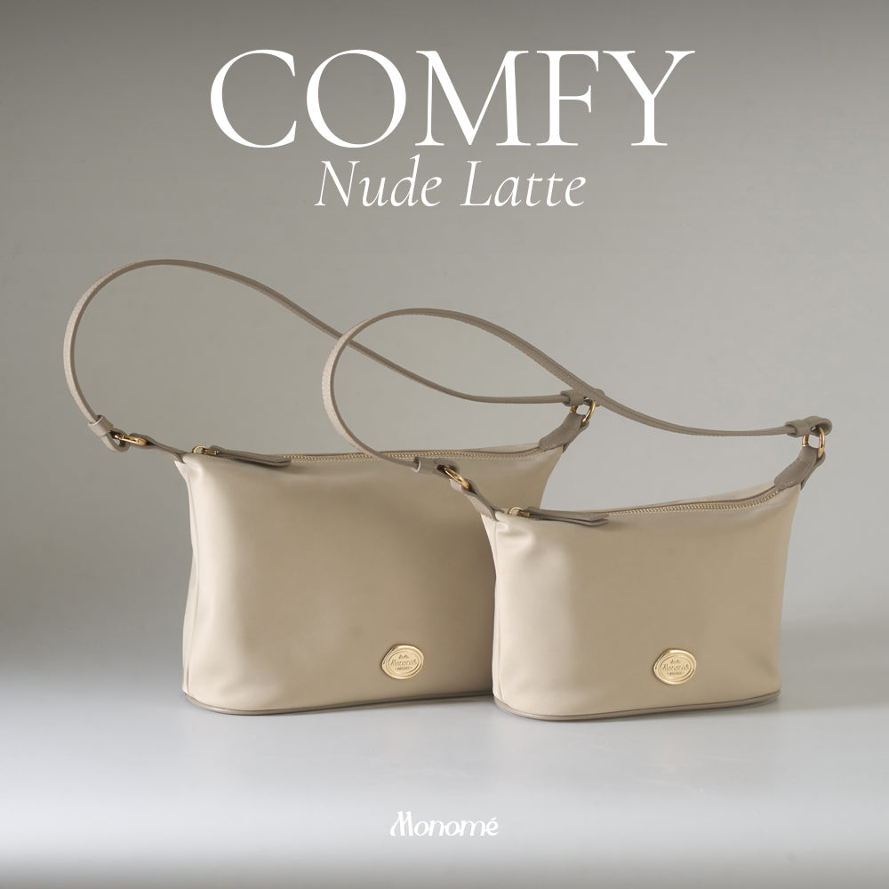 COMFY [Nude Latte] : HOBO Nylon bag