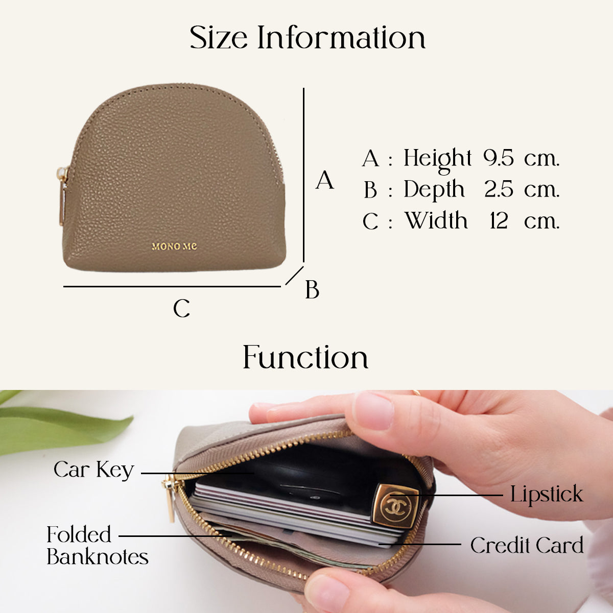 Coin purse outlet size